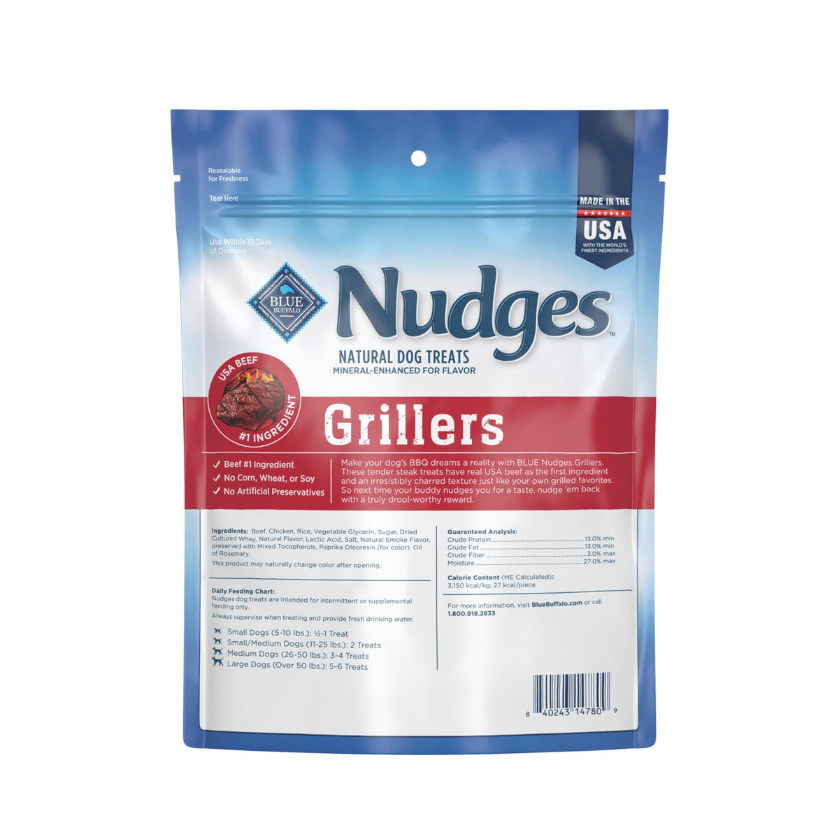 Blue Buffalo Nudges Grillers Steak Dog Treats, 16 oz