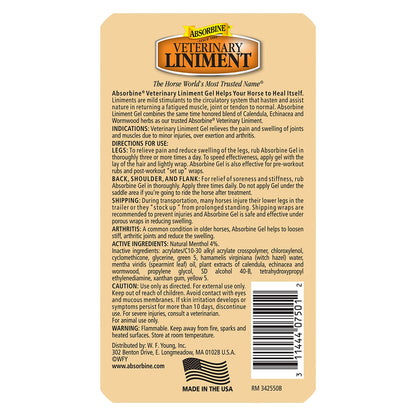 Absorbine Veterinary Liniment Gel, 12 oz Bottle