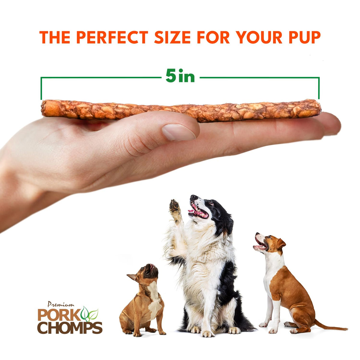 Pork Chomps Dog Chews, 5 in Munchy Sticks, Assorted Flavors, 50 Count