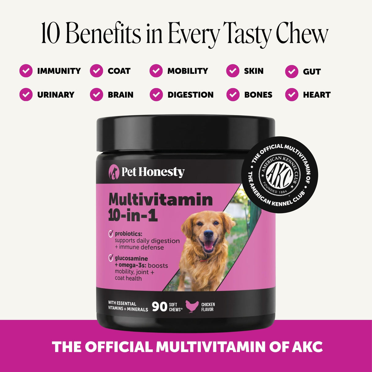Pet Honesty Vet Recommended Puppy Multivitamin, 90 Ct, Duck