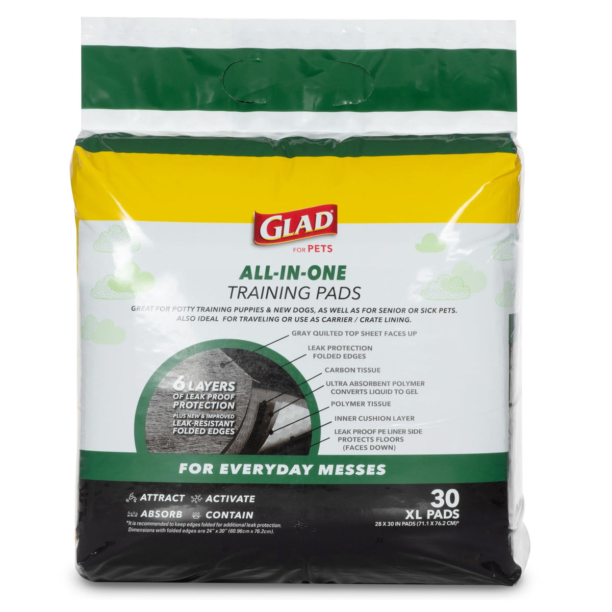 Glad for Pets Activated Carbon Disposable Dog Training Pads, 100 Count