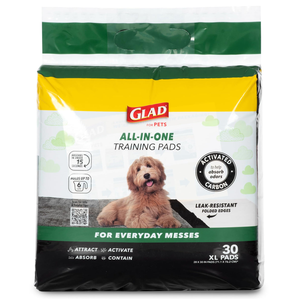 Glad for Pets Activated Carbon Disposable Dog Training Pads, 100 Count