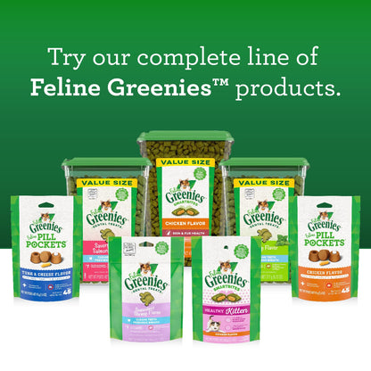 Greenies Feline Smartbites Skin & Fur Health Cat Treats, Salmon, 2.1 oz