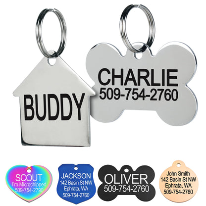 GoTags Stainless Steel Pet ID Tags, Personalized Dog Tags and Cat Tags