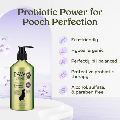 PAWFUME Dog Shedding Shampoo and Conditioner, Royal Lavender, 1-Pack