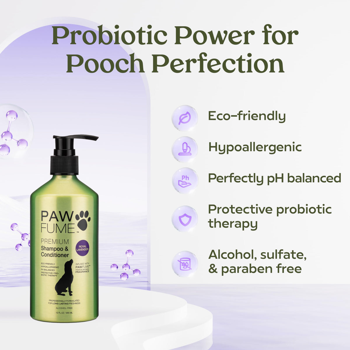 PAWFUME Dog Shampoo and Conditioner, Blue Ribbon, 1-Pack