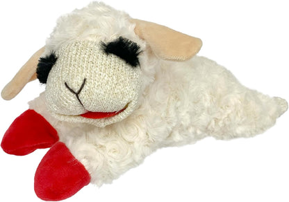 Multipet Lamb Chop Dog Plush Toy 10", Cream, 5 Squeakers
