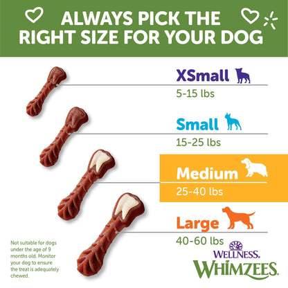 Wellness WHIMZEES Freshzees Natural Dog Dental Treat, Soft Chews, Freshens Breath, Extra-Small Size, 14.81 oz Bag, 56 Count