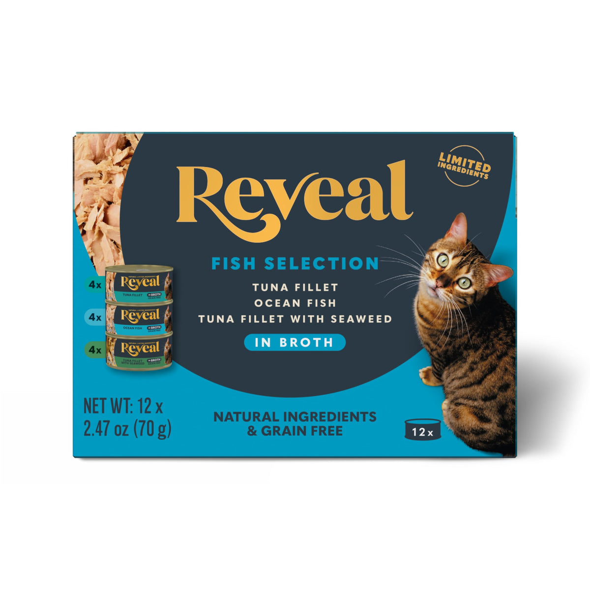 Reveal Fish & Chicken Variety in Broth Wet Cat Food 12-Pack 2.47 oz Cans