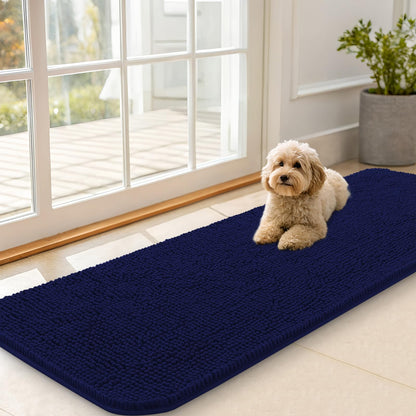 OLANLY Dog Door Mat for Muddy Paws 30x20, Super Absorbent Chenille Mud Mat