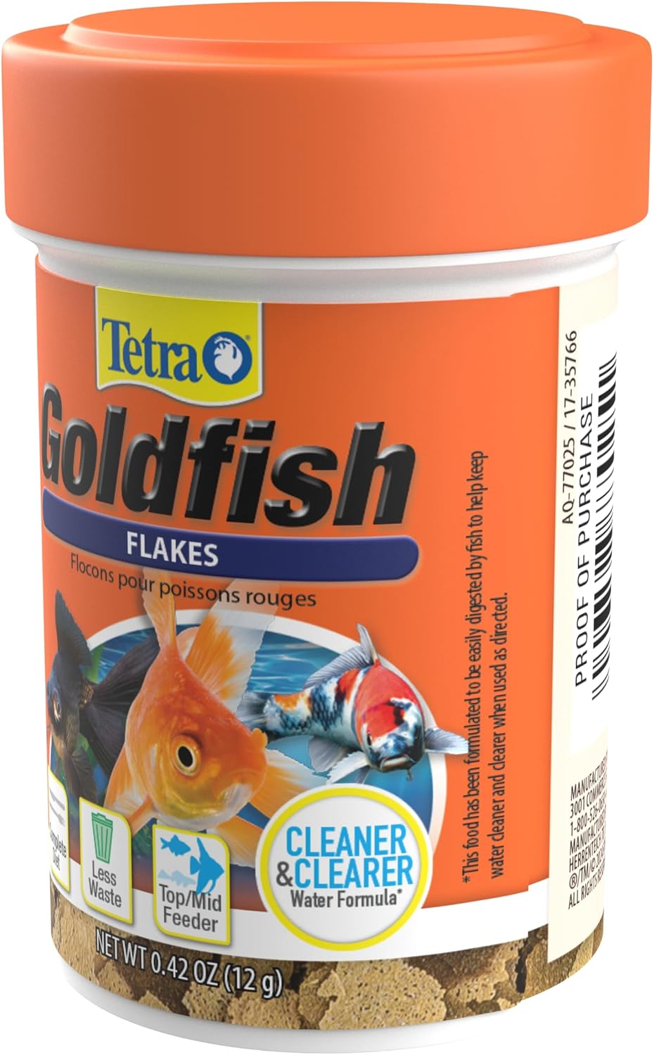 Tetra Goldfish Flakes, Nutritionally Balanced Diet For Aquarium Fish, Vitamin C Enriched Flakes, 0.42 oz