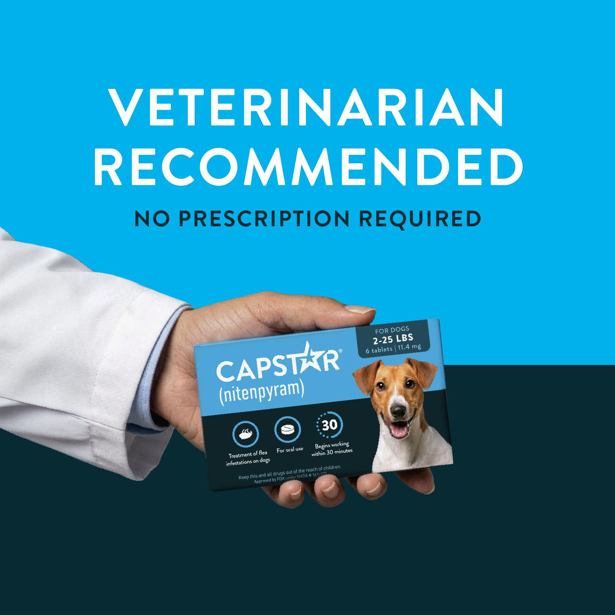 Capstar Oral Flea Tablets Dogs 25+ lbs, Nitenpyram, 6-Dose
