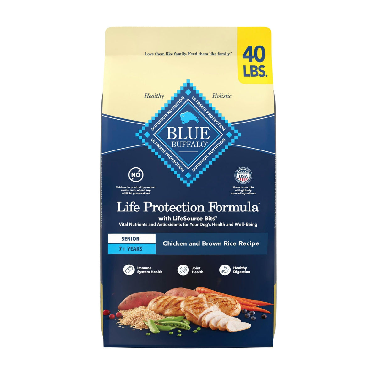 Blue Buffalo Life Protection Formula Chicken Senior 7+ Dry Dog Food, 5 lb
