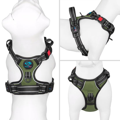 PHOEPET No Pull Dog Harness Medium Reflective Front Clip Vest with Handle