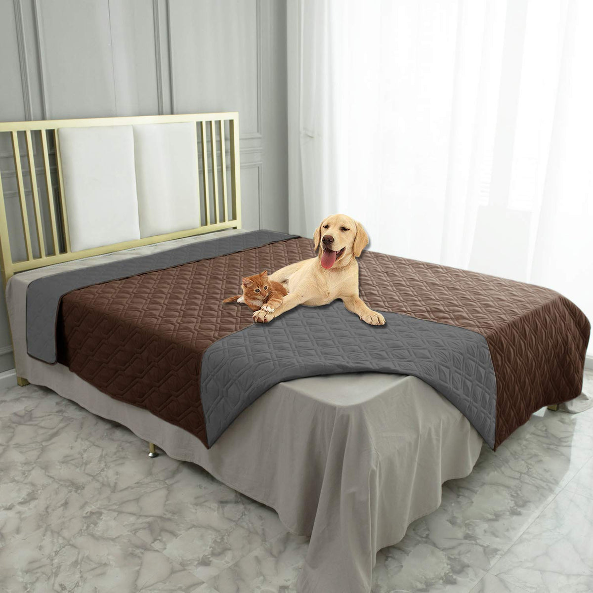 Ameritex Waterproof Dog Bed Blankets Cover for Bed Couch Sofa Reversible