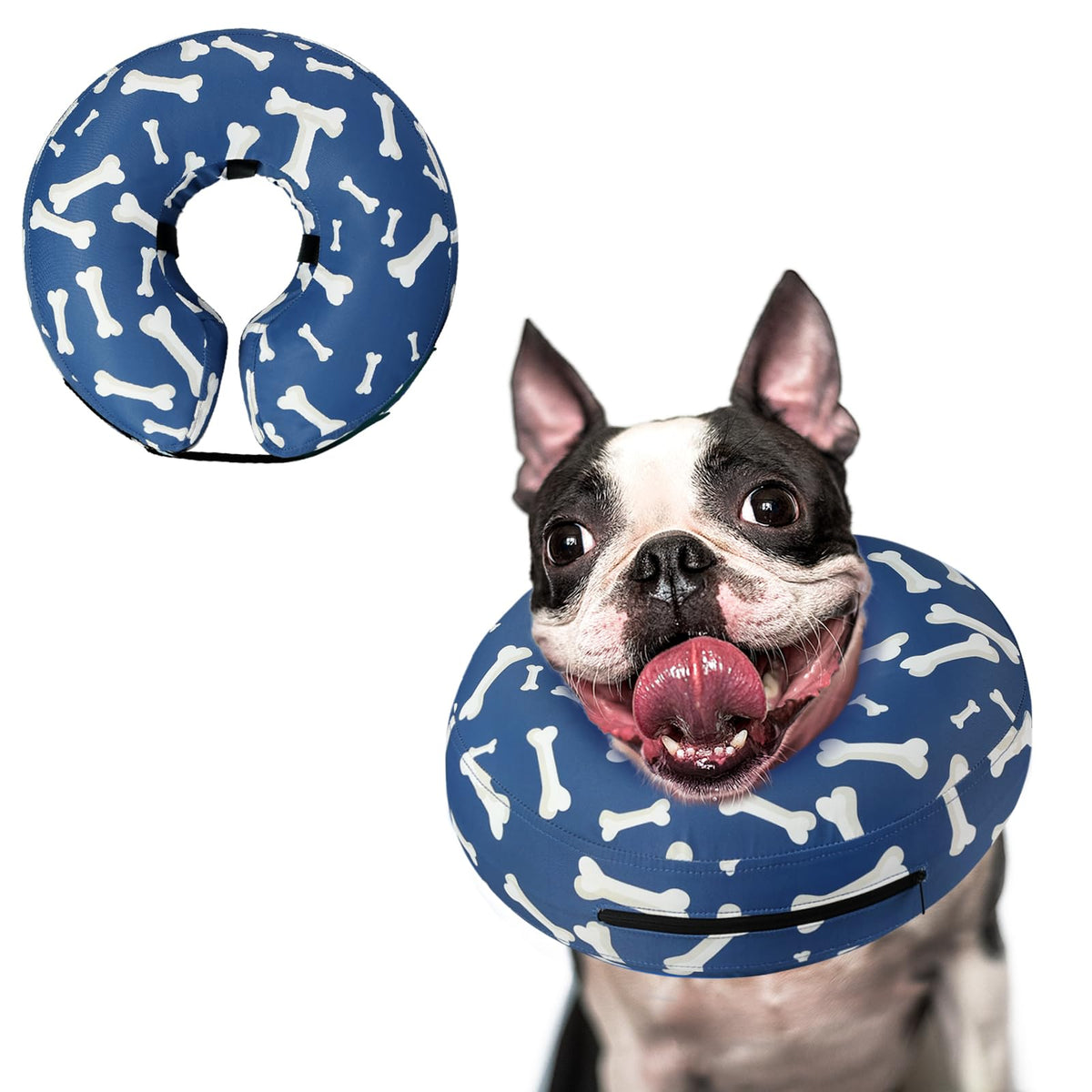 Supet Inflatable Dog Cone Collar for Small Dogs Puppies Cats, Soft Dog Cone Alternative After Surgery for Puppies Cats to Stop Licking