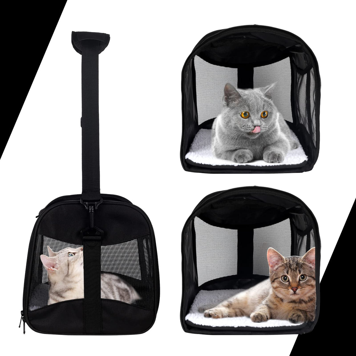 Cat Dog Carriers Soft-Sided Pet Carrier Large Cats for Medium Big Cat Small Dog Puppy up to 16lbs TSA Airline Approved Animal Collapsible Cat Carrier Carriers Travel Carrier Cat Bag (17x11x11)