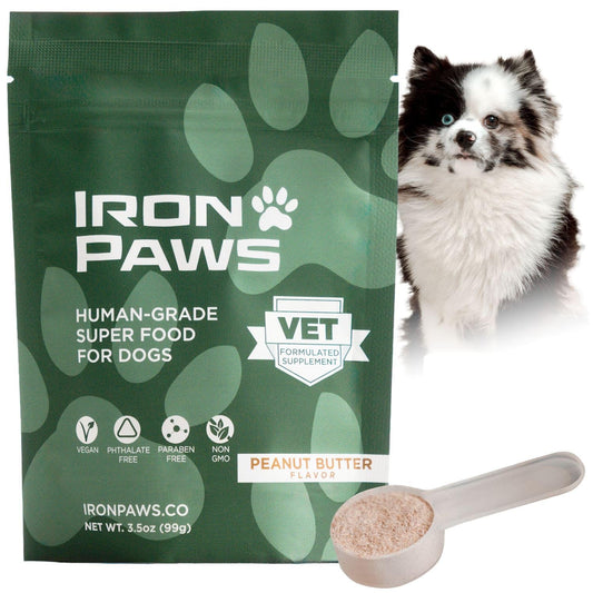 Human-Grade Superfood For Dogs, Premium Greens Powder Supplement For Dental Health, Longevity, Hip & Joint, Gut Health, Allergies, Immune Support, Skin & Coat - 3.5 oz Nutrient Dense Formula