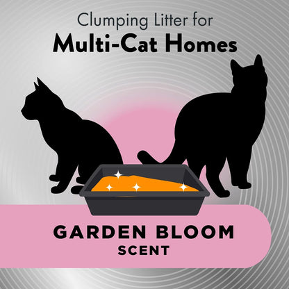 ARM & HAMMER Hardball Lightweight Easy No-Mess Scooping Garden Bloom Scent Platinum Multi-Cat Clumping Litter, 17lbs (2 Packs of 8.5lbs)