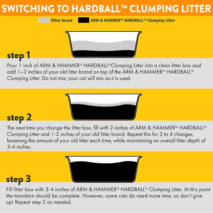 ARM & HAMMER Hardball Lightweight Easy No-Mess Scooping Garden Bloom Scent Platinum Multi-Cat Clumping Litter, 17lbs (2 Packs of 8.5lbs)