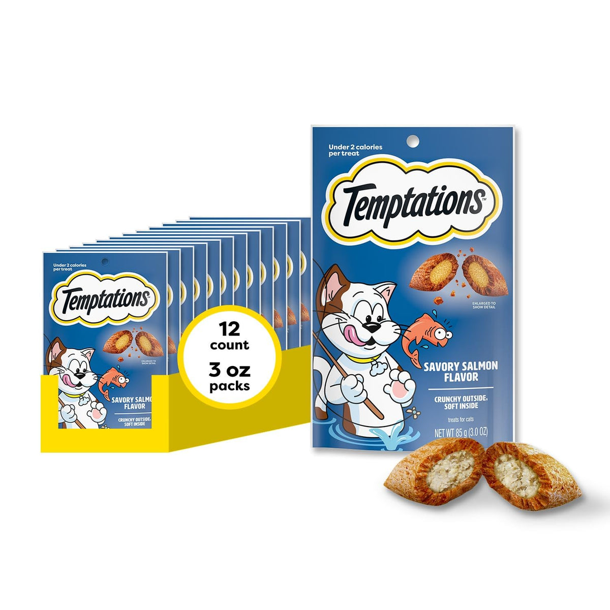 Temptations Classic Crunchy and Soft Cat Treats, Savory Salmon, 30 oz