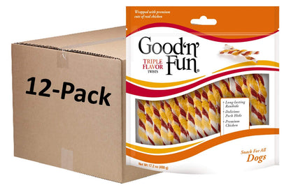 Good 'n' Fun Twists Long-Lasting Dog Treat Made With Real Protein, 22 Count