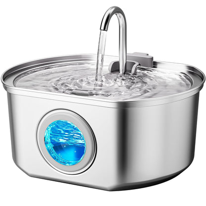 Cat Water Fountain Stainless Steel: 74oz/2.2L Cat Fountain for Drinking