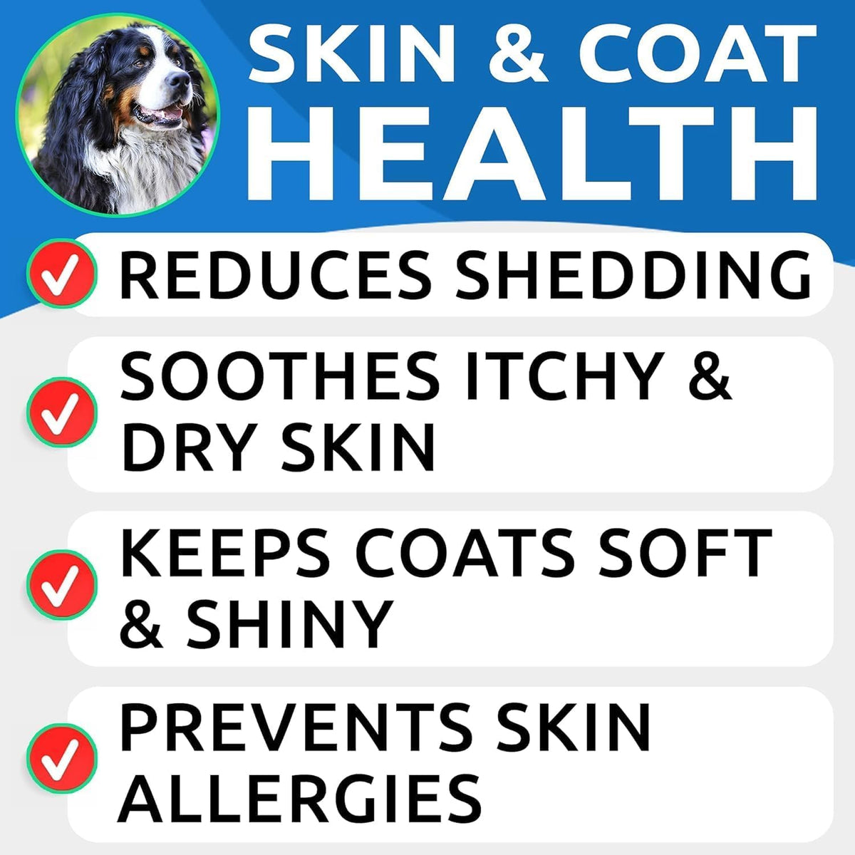 Omega 3 + Fish Oil for Dogs - Skin & Coat Support, Itch & Allergy Relief