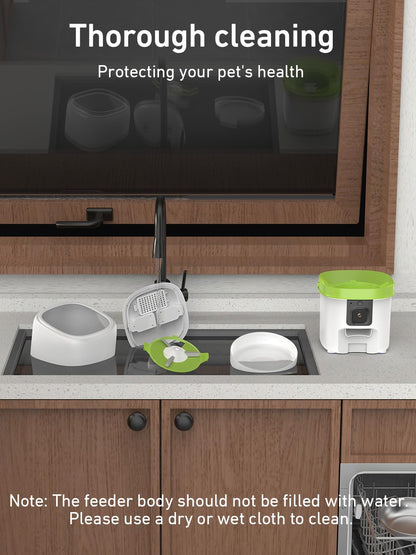 Automatic Cat Feeder, 3L Cat Food Dispenser with Anti-Jam Design, Over 180-day Battery Life, 1-6 Meals Per Day with Stainless Steel Cat Bowl, Keep Dry Food Fresh, Timed Pet Feeder Also for Small Dog