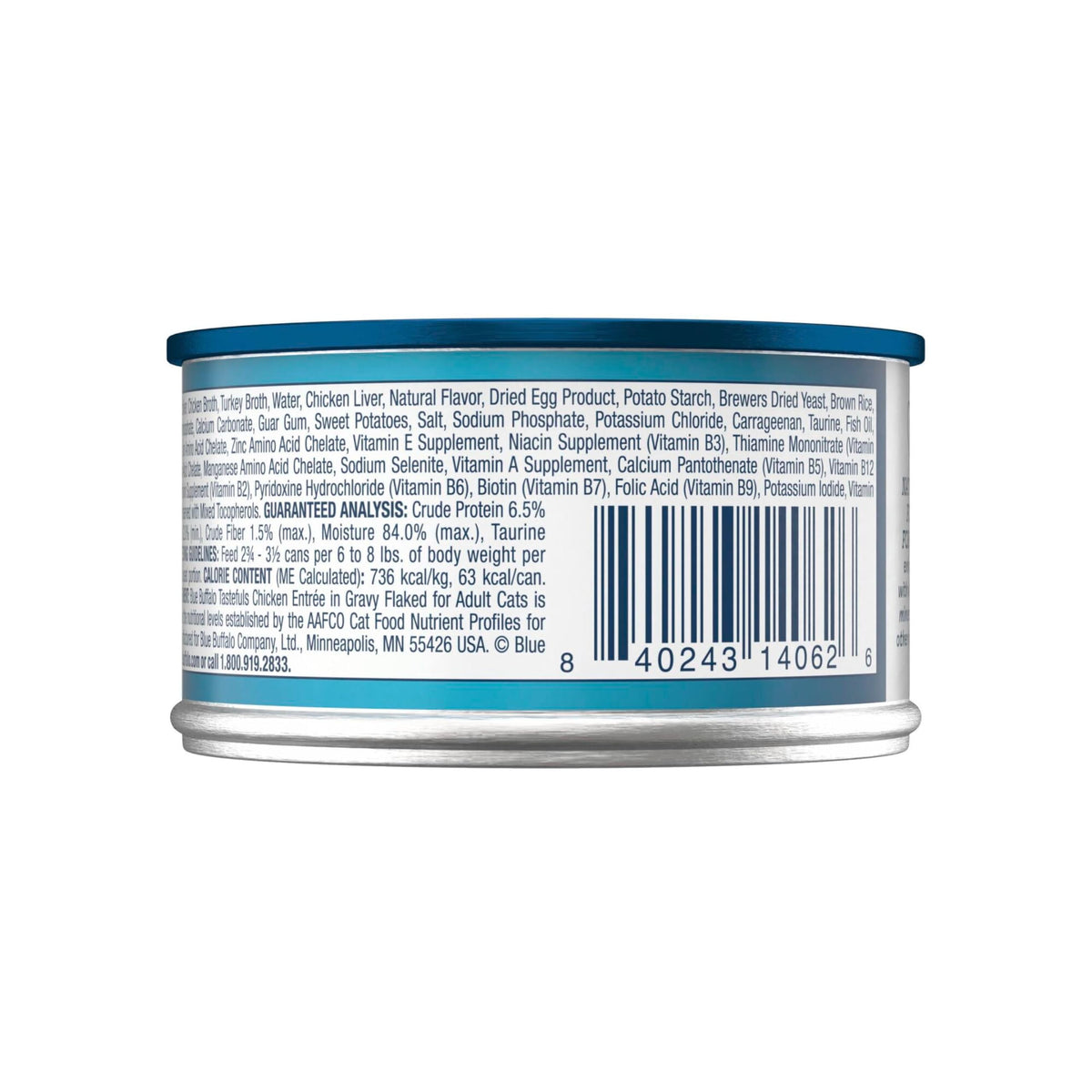 Blue Buffalo Tastefuls Wet Cat Food, Made with Natural Ingredients, Tuna and Chicken Flaked Entrées in Gravy, 3oz Cans, 4-Count Variety Pack Trial Size