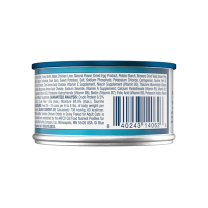 Blue Buffalo Tastefuls Wet Cat Food, Made with Natural Ingredients, Tuna and Chicken Flaked Entrées in Gravy, 3oz Cans, 4-Count Variety Pack Trial Size