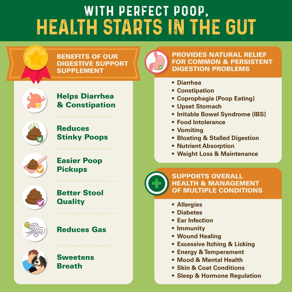 Bernie's Perfect Poop 4-in-1 Digestion Supplement, 2 Flavor Bundle, 12.8 oz