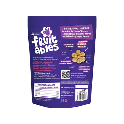 Fruitables Baked Dog Treats, Low Calorie Treats, Pumpkin & Blueberry, 12oz