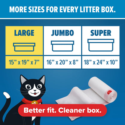 Jonny Cat Litter Box Liners Heavy Duty, Tear & Leak Resistant Jumbo 15ct