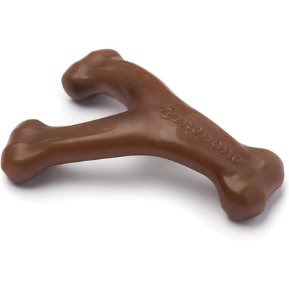 Benebone Wishbone Dog Chew Toy for Aggressive Chewers, Real Bacon, Small