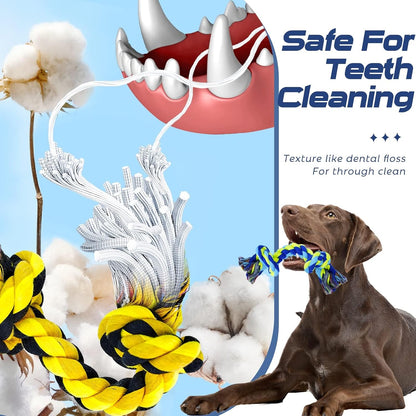 SHARLOVY Large Tough Chew Toys for Aggressive Chewers, 9 Pack Dog Rope Toys