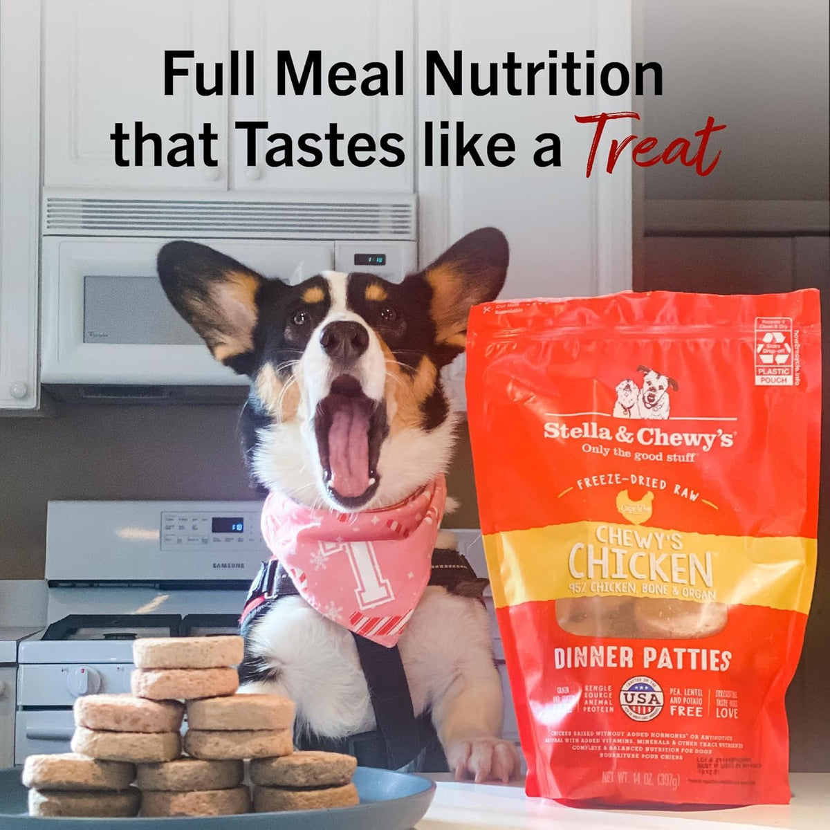 Stella & Chewy's Freeze-Dried Raw Dinner Patties - Beef Recipe - High Protein Grain-Free Puppy & Dog Food - Perfect For Picky Eaters - 25 oz
