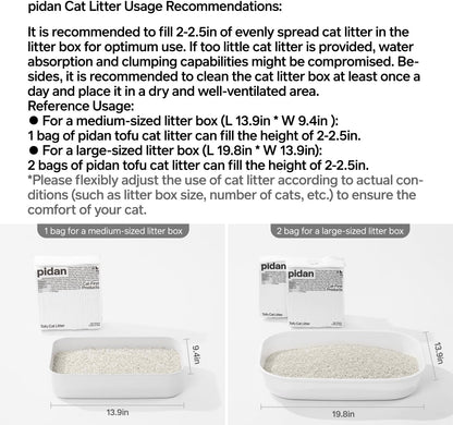 pidan Tofu Cat Litter Clumping,Flushable,Plant Based Litter 4 Pack