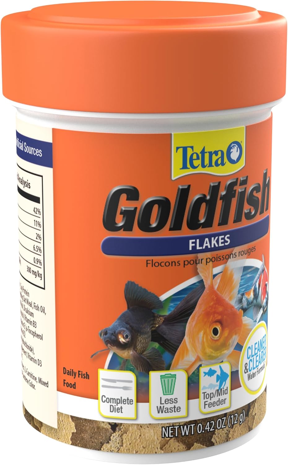 Tetra Goldfish Flakes, Nutritionally Balanced Diet For Aquarium Fish, Vitamin C Enriched Flakes, 0.42 oz