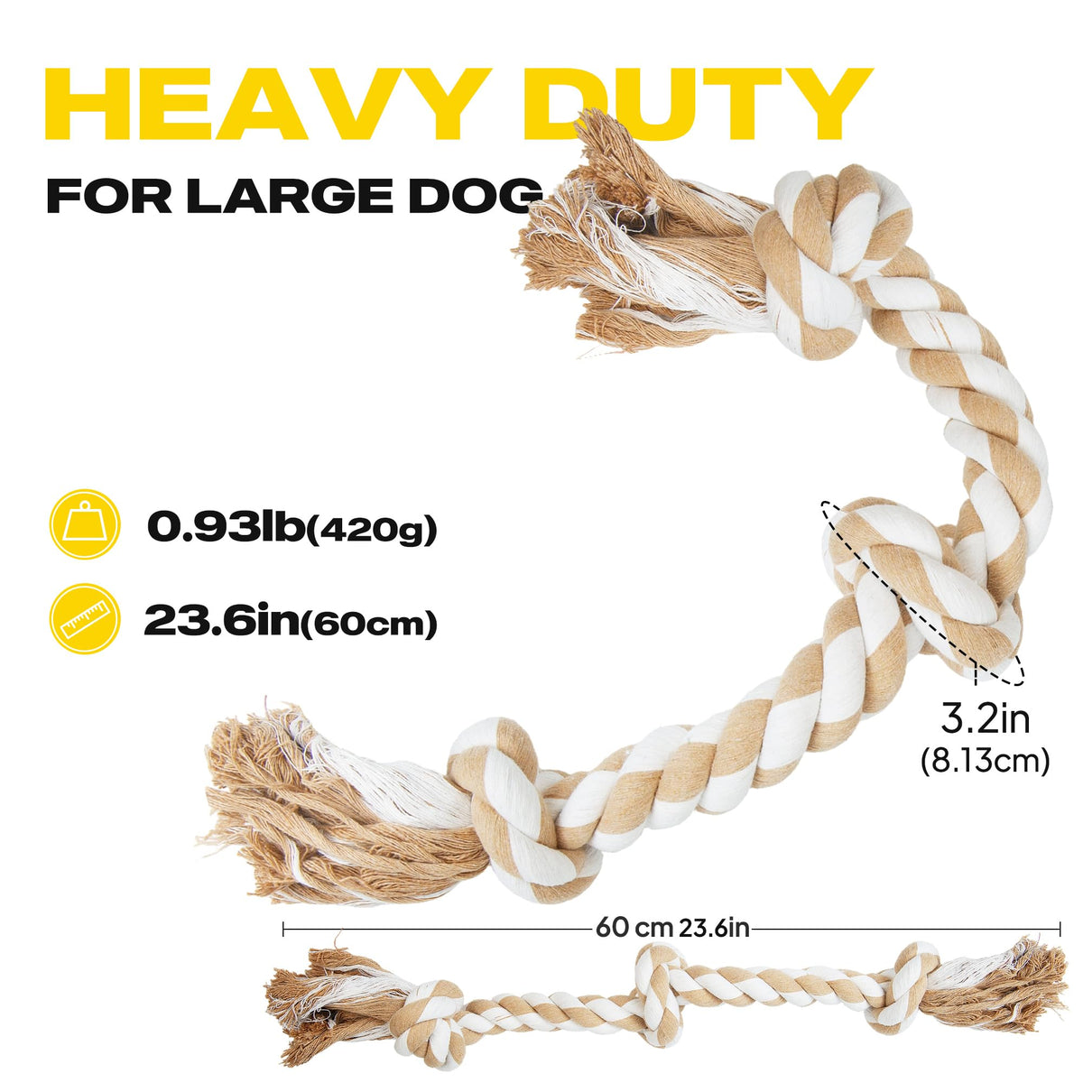 Fida Dog Rope Toys for Aggressive Chewers, Chew Toys for Large Medium Dogs