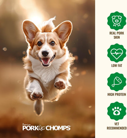 Pork Chomps Baked Pork Skin Dog Chews, 6 in Twists, Assorted Flavors, 12 Ct