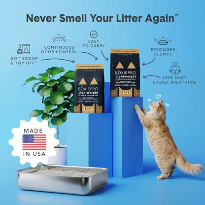 Boxie Probiotic Natural Lightweight Cat Litter 40+ Day Odor Control 11.5 lb