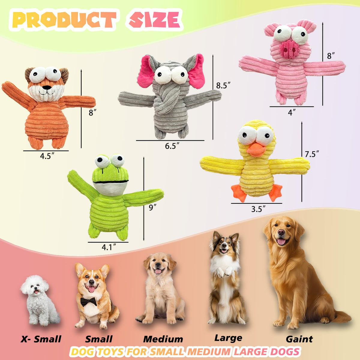 MRSOHRET Dog Squeak Toys Puppy Toys, Tough Dog Toys for Aggressive Chewers