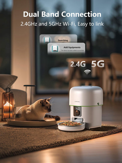 Automatic Cat Feeder, 3L Cat Food Dispenser with Anti-Jam Design, Over 180-day Battery Life, 1-6 Meals Per Day with Stainless Steel Cat Bowl, Keep Dry Food Fresh, Timed Pet Feeder Also for Small Dog
