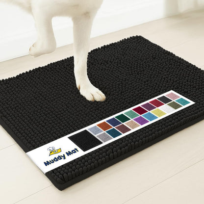 Muddy Mat® | Super Water Absorbent Door Mat Indoor, Microfiber Quick Dry Chenille Entryway Rug, Slip Resistant Front Door Mat, Indoor Mats for Entryway, Machine Washable Pet Rug, Beige 24"x36"