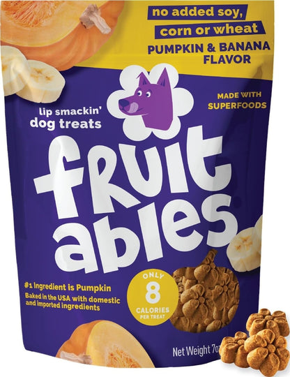 Fruitables Baked Dog Treats, Low Calorie Treats, Pumpkin & Blueberry, 12oz