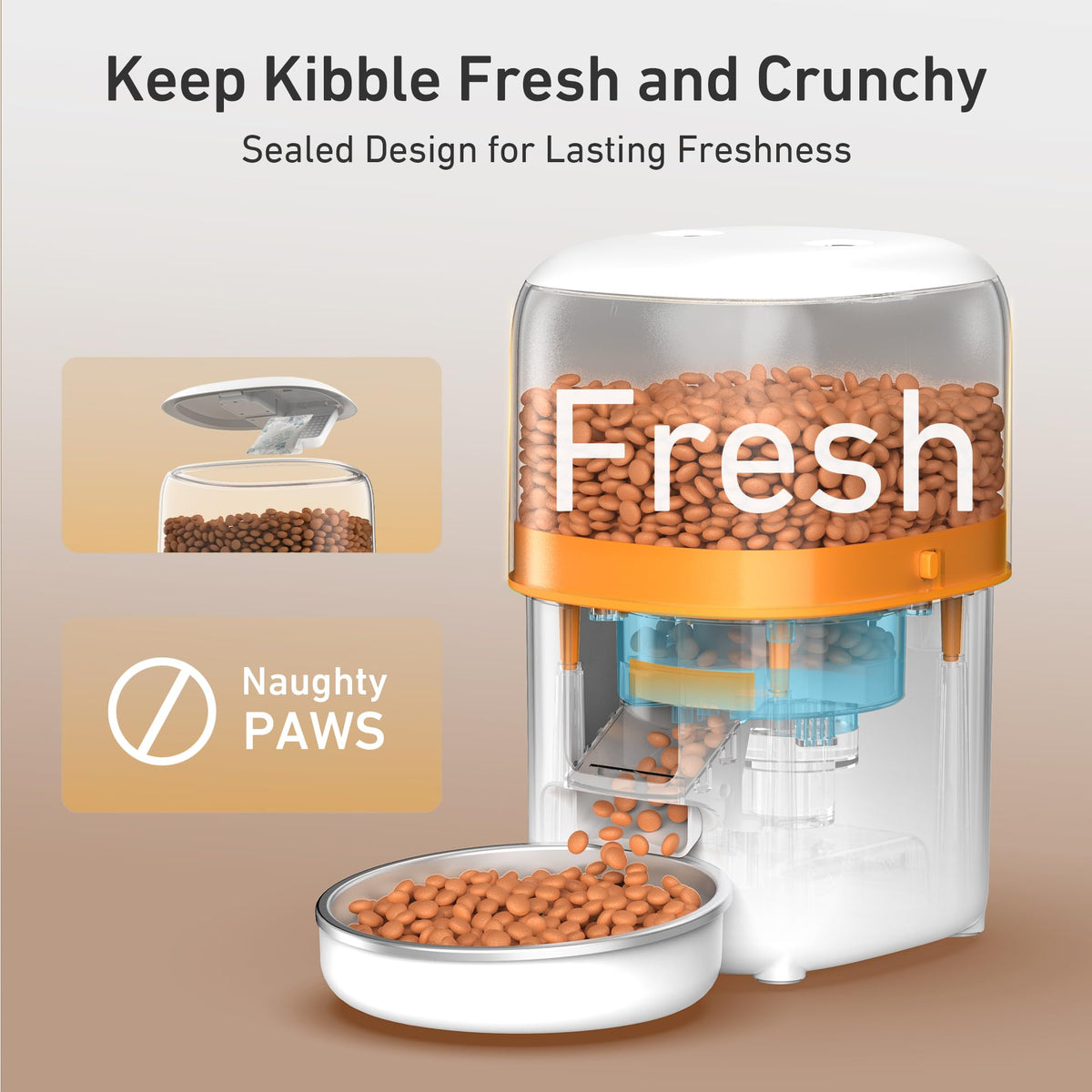 Automatic Cat Feeder, 3L Cat Food Dispenser with Anti-Jam Design, Over 180-day Battery Life, 1-6 Meals Per Day with Stainless Steel Cat Bowl, Keep Dry Food Fresh, Timed Pet Feeder Also for Small Dog