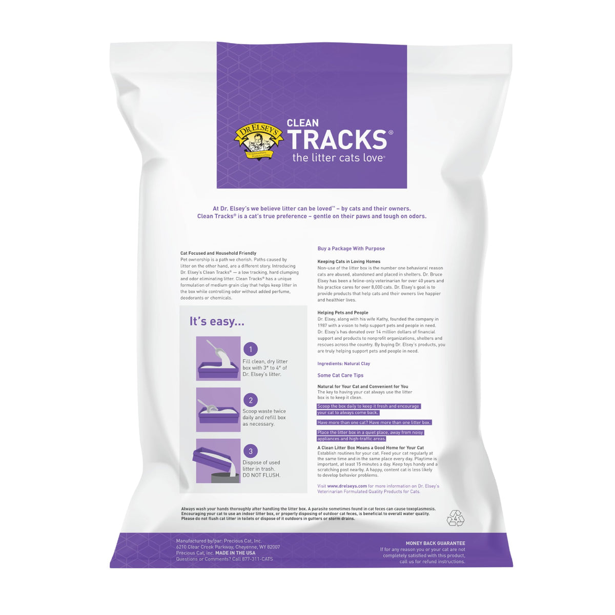 Dr. Elsey's Clean Tracks Clumping Clay Cat Litter, 20 lbs.