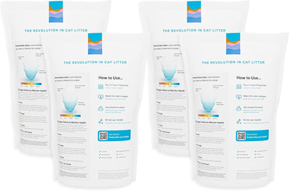 PrettyLitter Health Monitoring Cat Litter, Unscented, 4-Pack, 6 lb. Bags