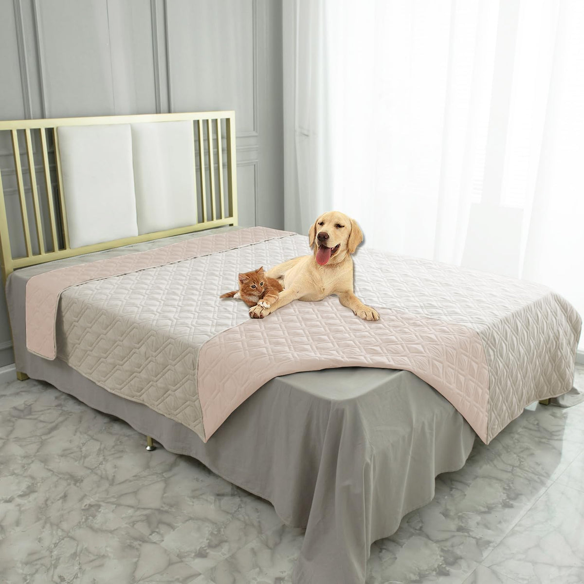 Ameritex Waterproof Dog Bed Blankets Cover for Bed Couch Sofa Reversible